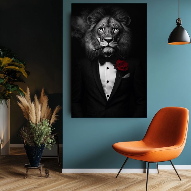 Tableau_lion_en_costume_smoking