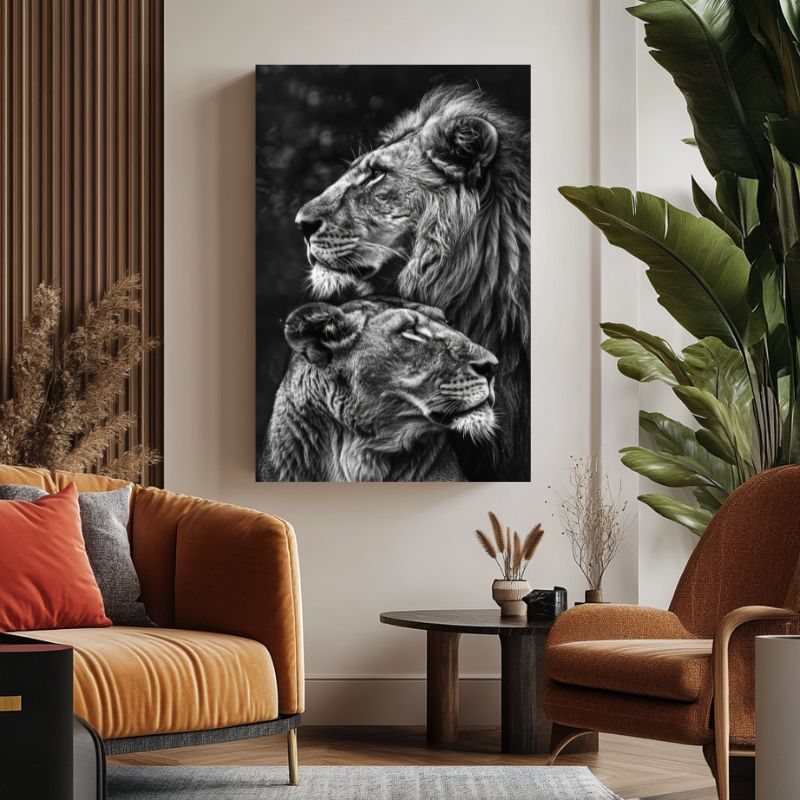 Tableau_lion_et_lionne_couple