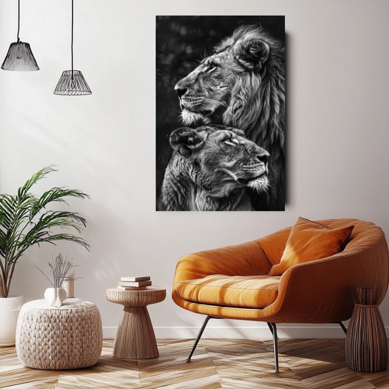 Tableau_lion_et_lionne_romantique