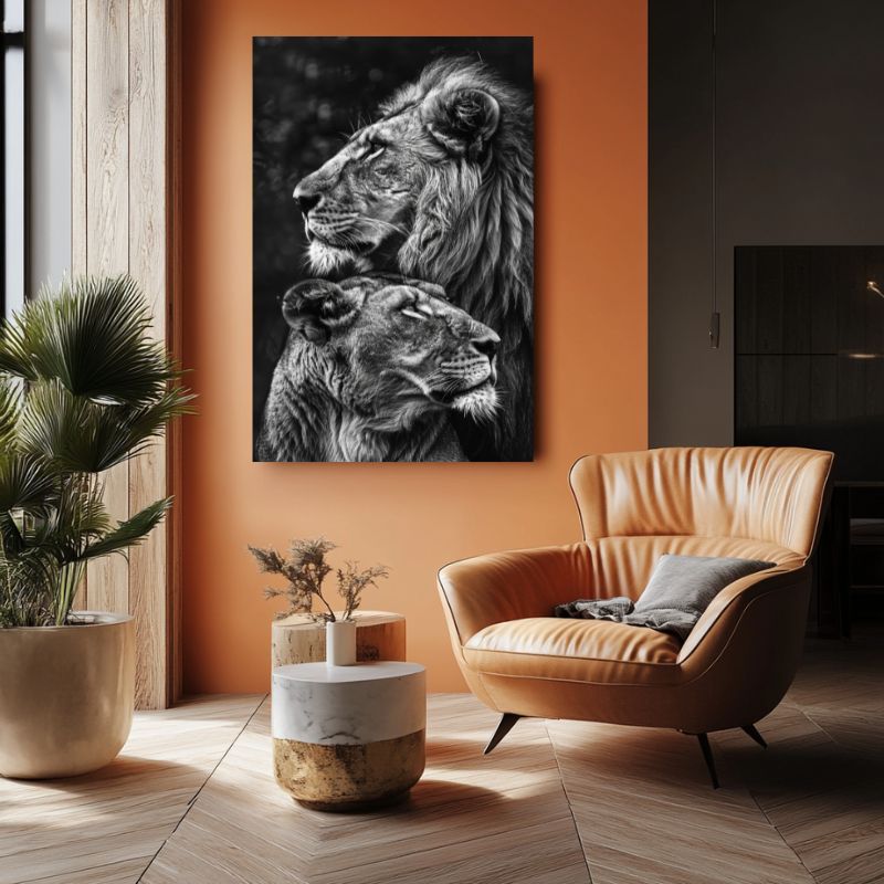 Tableau_lion_lionne_deco