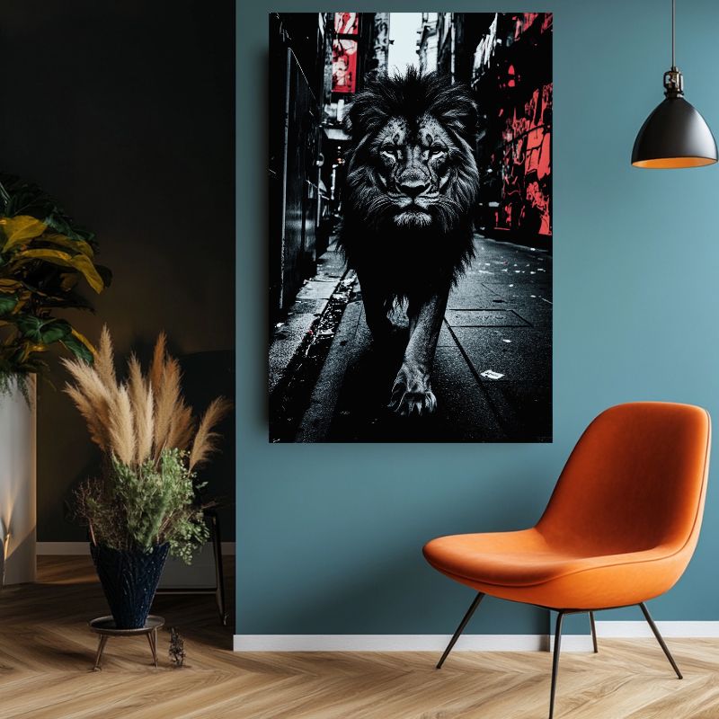 Tableau_lion_moderne_urbain