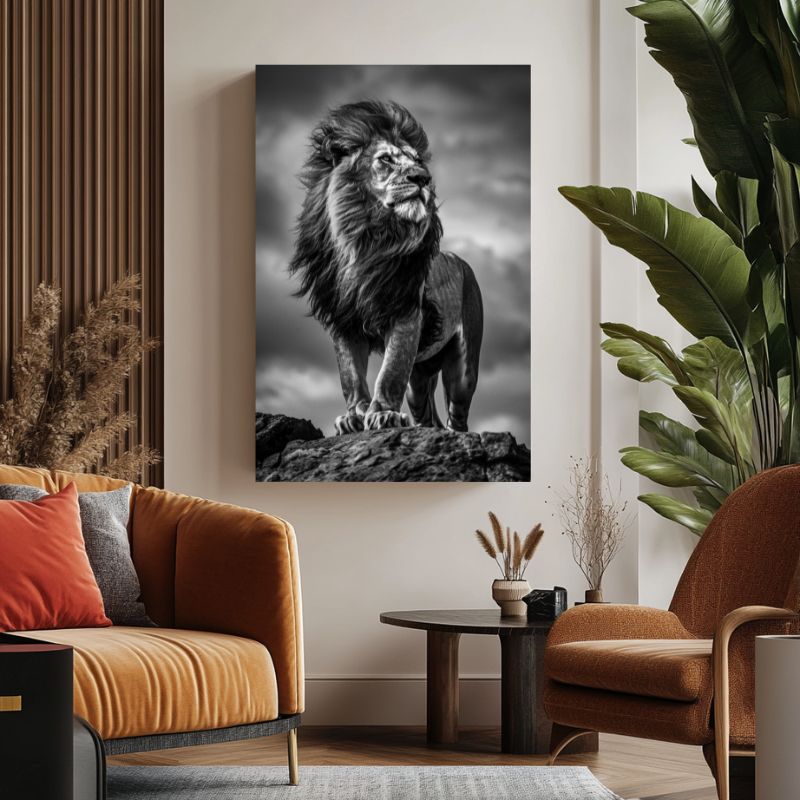 Tableau_lion_noir_et_blanc_salon
