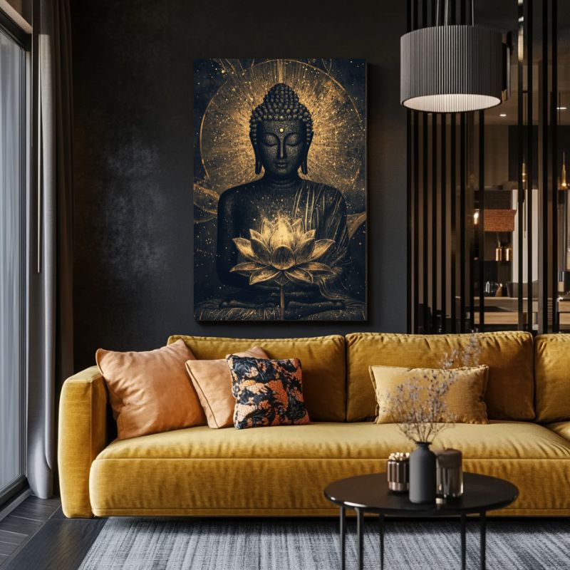 Tableau_mural_Bouddha_lotus