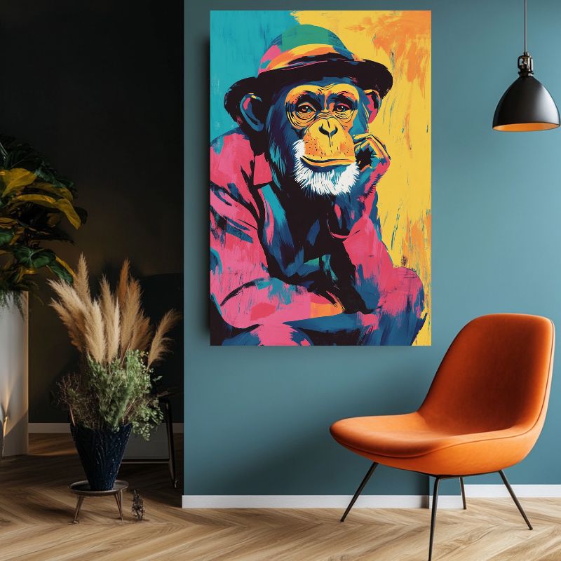 Tableau_singe_couleur_pop-art