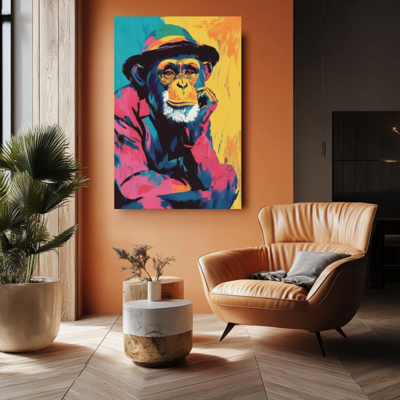 Tableau_singe_couleur_salon