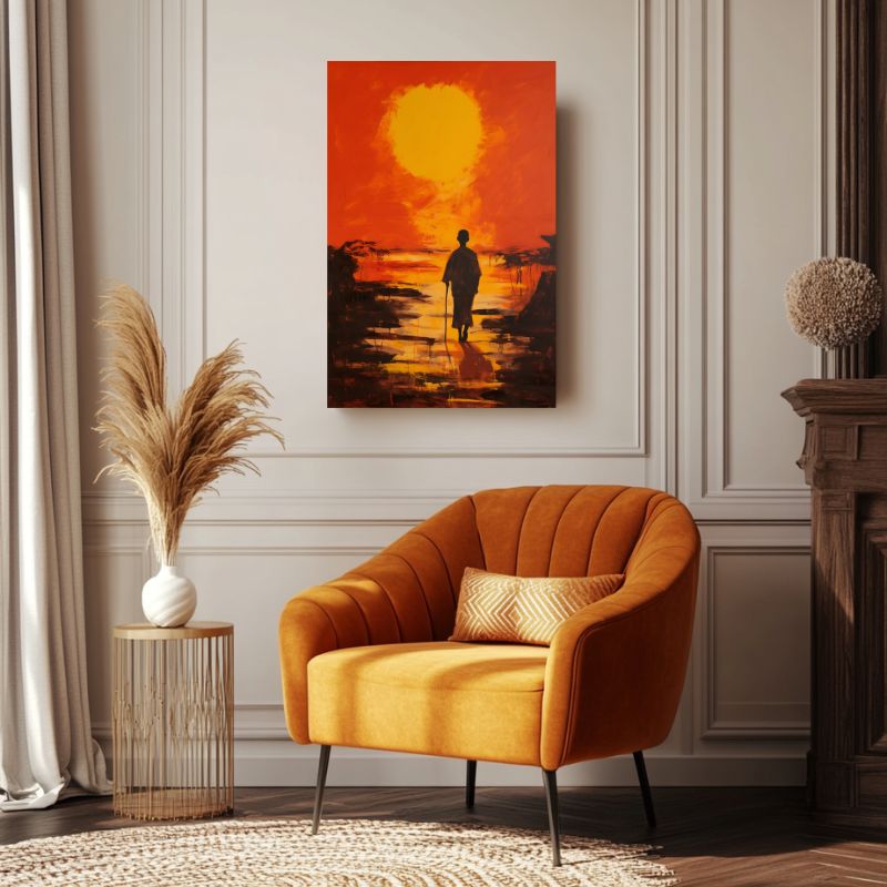 Tableau Coucher de Soleil Africain