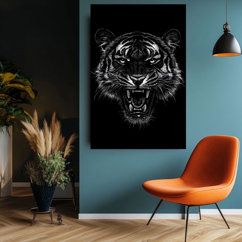 Tableau_tete_de_tigre_rugissant