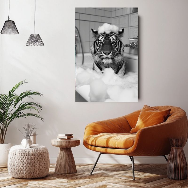 Tableau_tigre_humour_bain