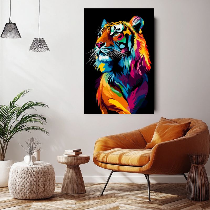 Tableau_tigre_multicolore_artistique