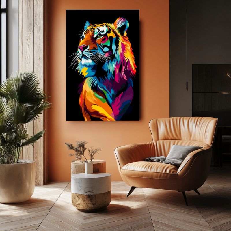 Tableau_tigre_multicolore_deco