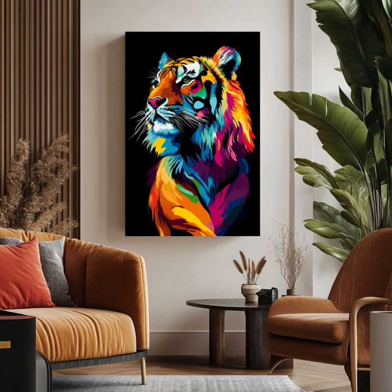 Tableau_tigre_multicolore_moderne