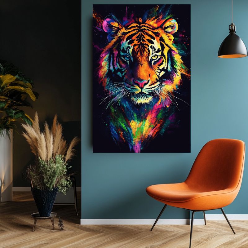 Tableau_tigre_pop_art_colore