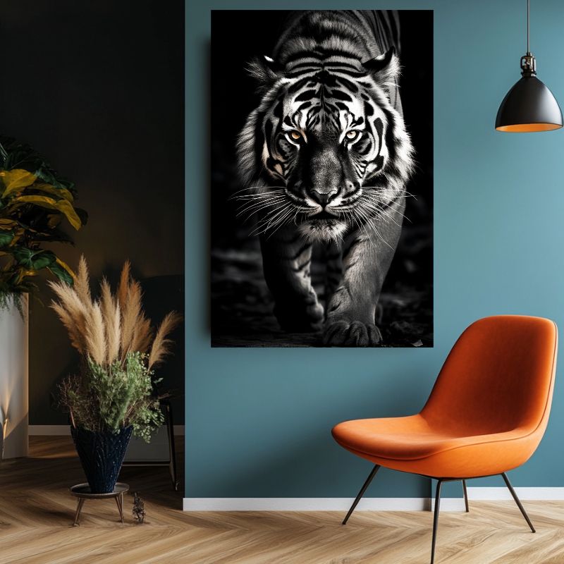 Tableau_toile_tigre_noir_et_blanc