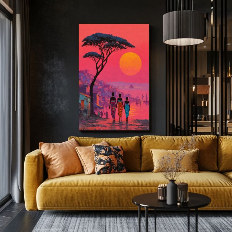 Tableau_village_africain_femmes