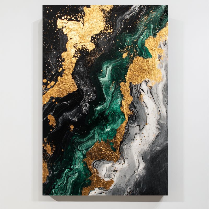 Toile_abstraite_verte_et_or
