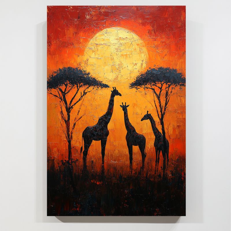 Toile_africaine_girafe