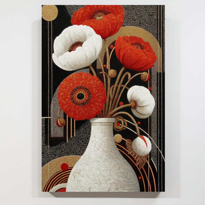 Toile_bouquets_de_fleurs_dans_vase