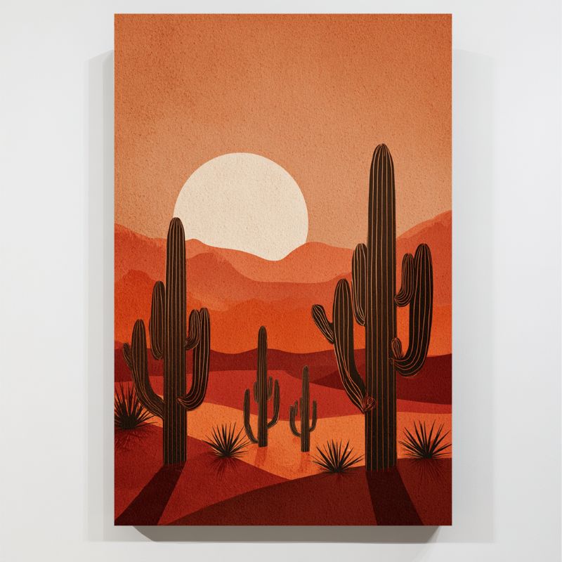 Toile_desert_cactus