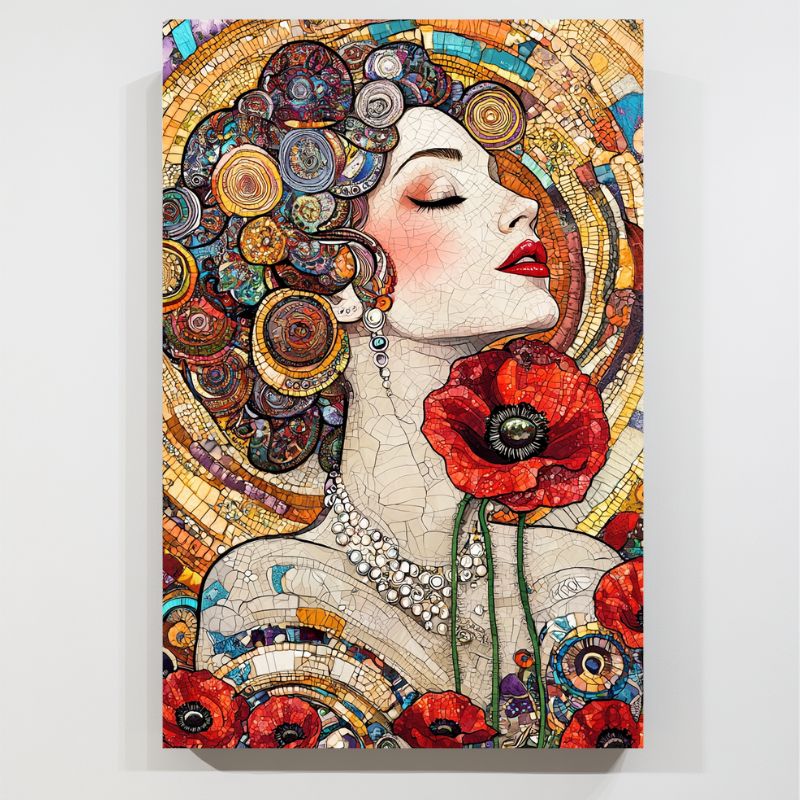 Toile_femme_fleur