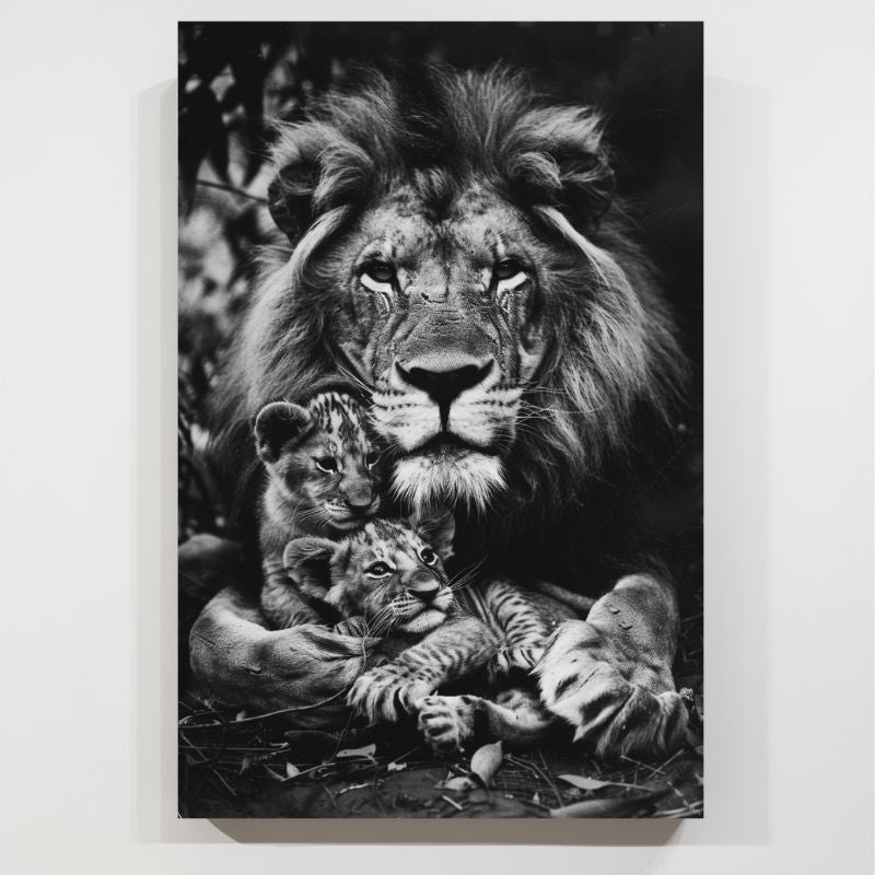 Tableau Lion et Lionceaux
