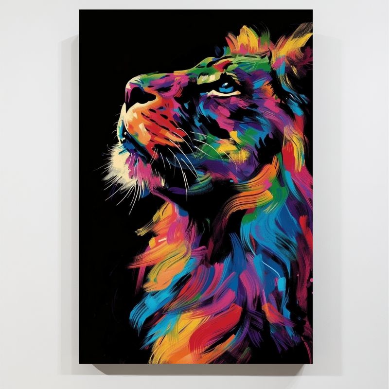 Tableau Lion Multicolore