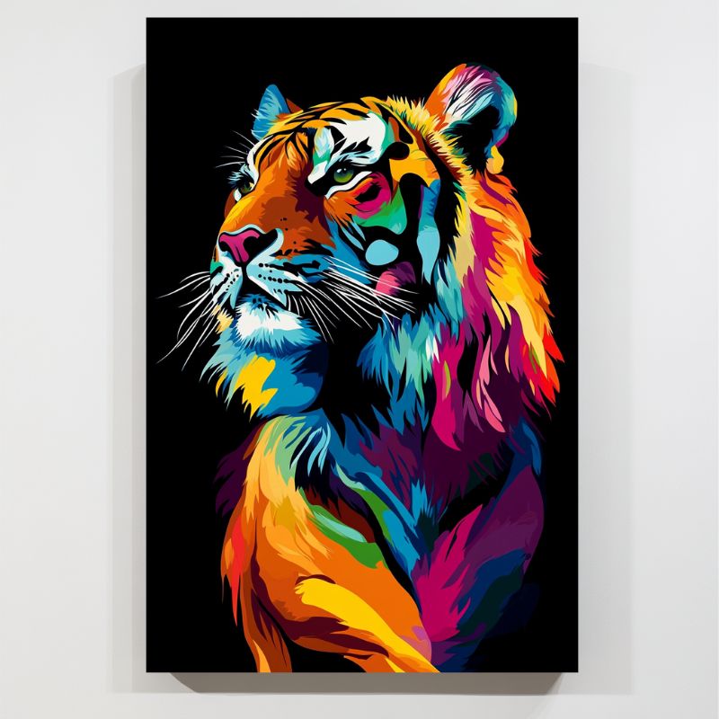 Toile_tigre_multicolore