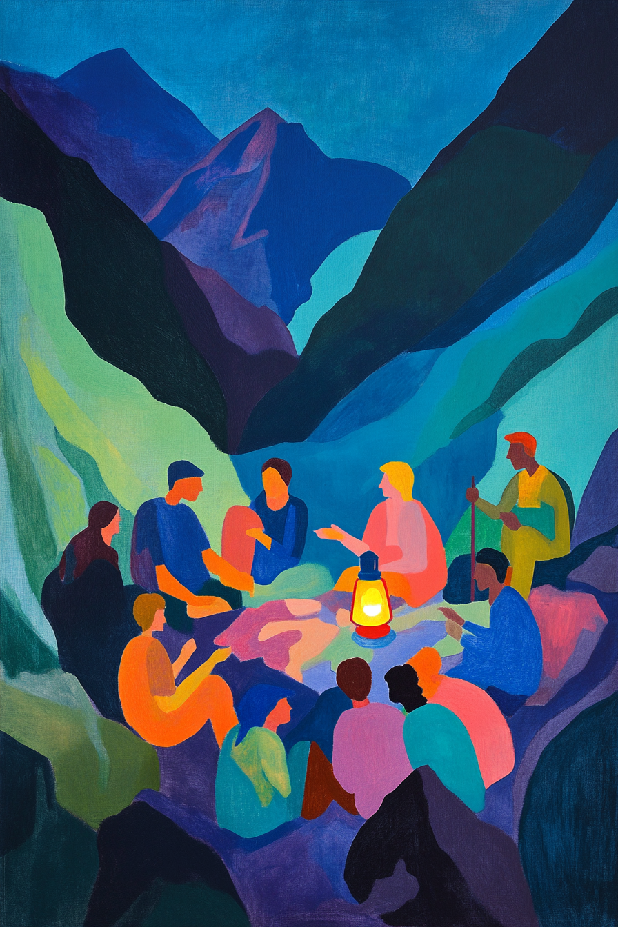 Tableau Veillée en Montagne