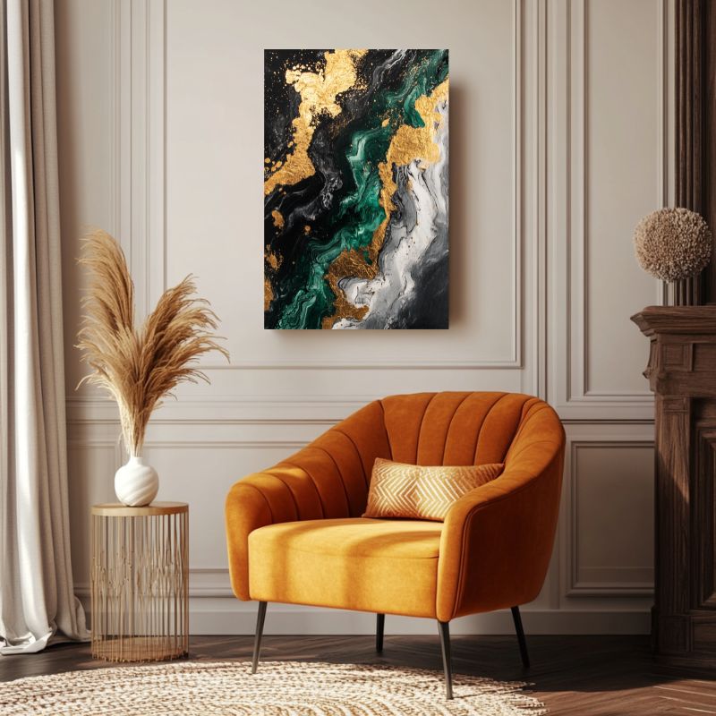tableau_abstrait_vert_et_or_toile_moderne