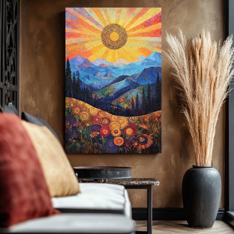 tableau_coucher_de_soleil_montagne_deco