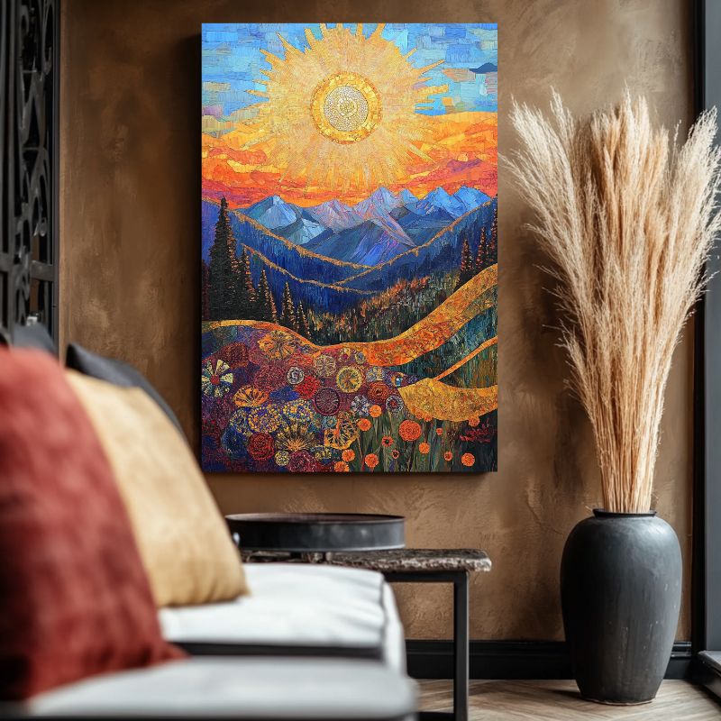 tableau_deco_montagne_style_ornemental