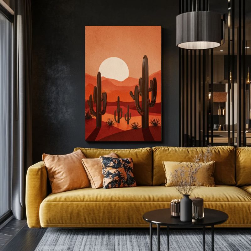 tableau_desert_cactus_minimaliste_moderne