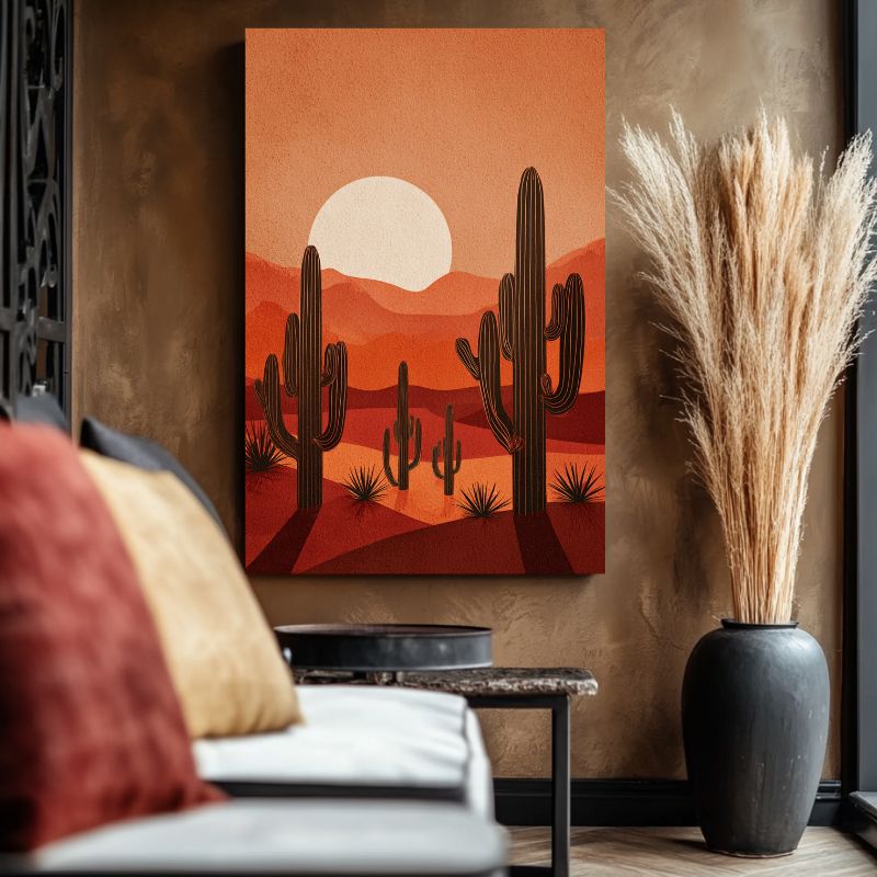 tableau_desert_cactus_toile_boheme