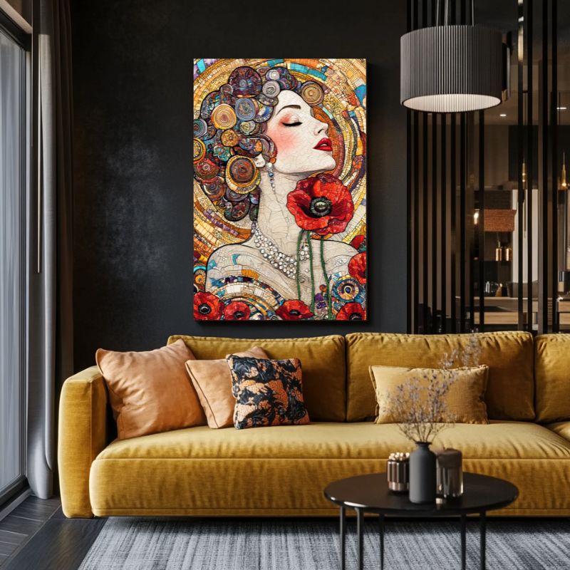 tableau_femme_fleur_art_nouveau