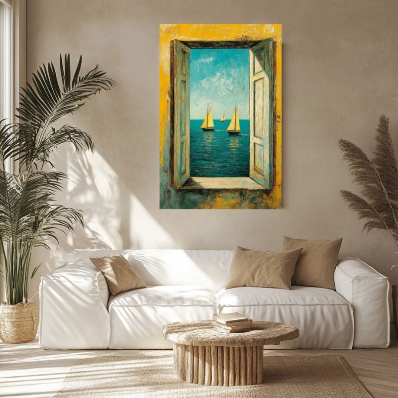 Tableau Fenêtre Ouverte sur la Mer
