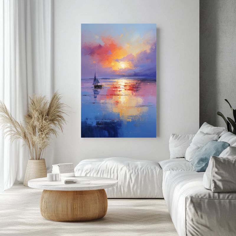 tableau_impressionniste_mer_coucher_soleil