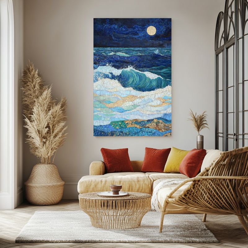 tableau_mer_nuit_mosaique_marine