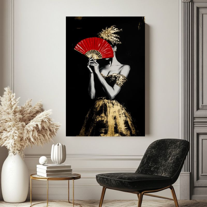 tableau moderne avec du rouge deco