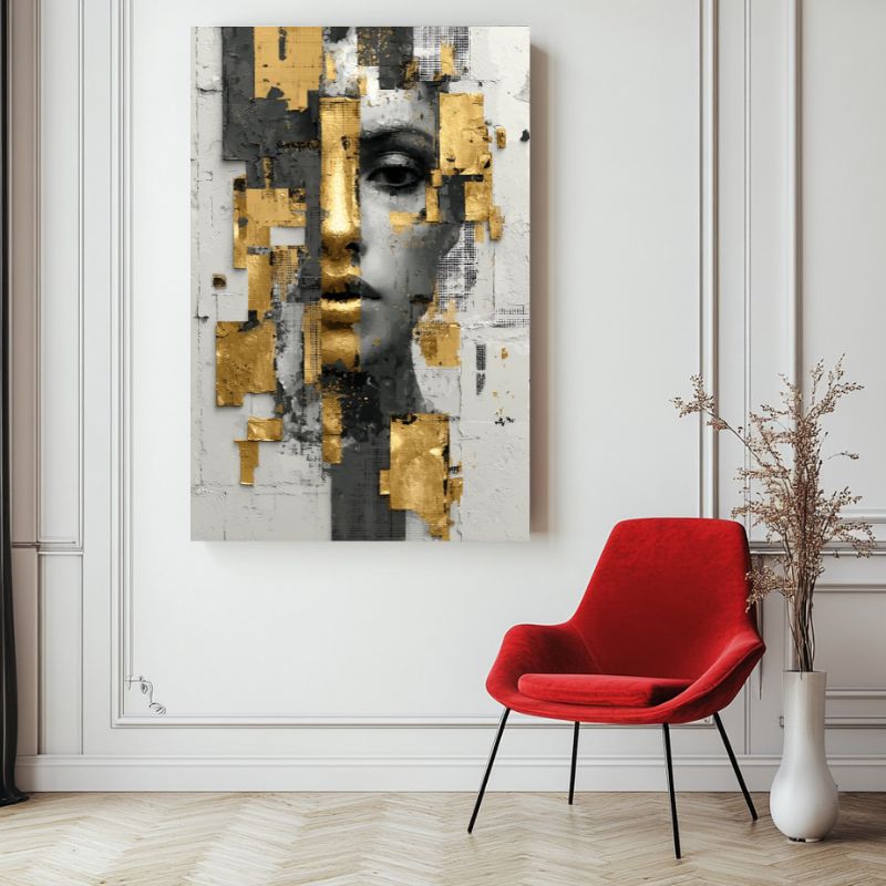 tableau_moderne_femme_abstrait_elements_dores