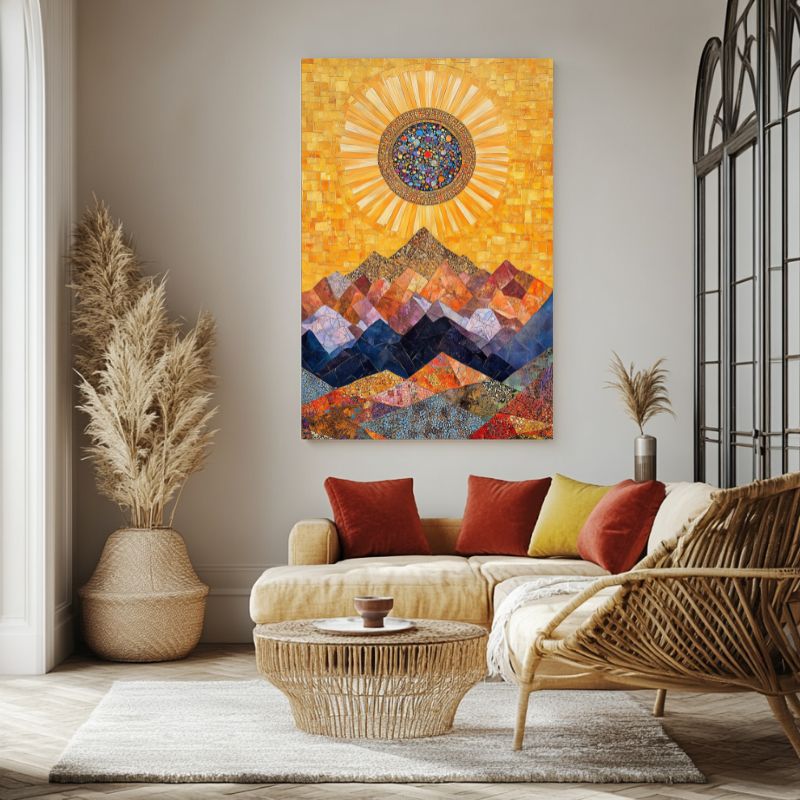 tableau_montagne_abstrait_geometrique_colore