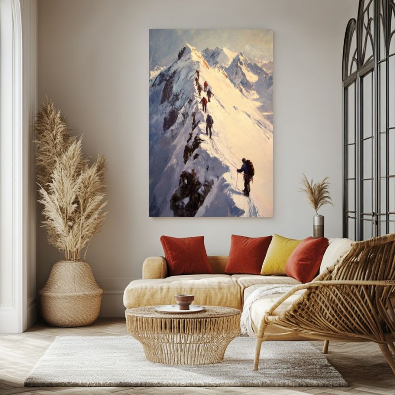 tableau_montagne_neige_alpinistes_sommets