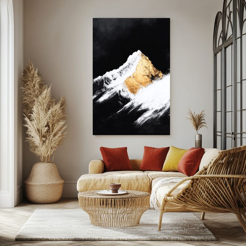 tableau_montagne_noir_et_blanc_dore