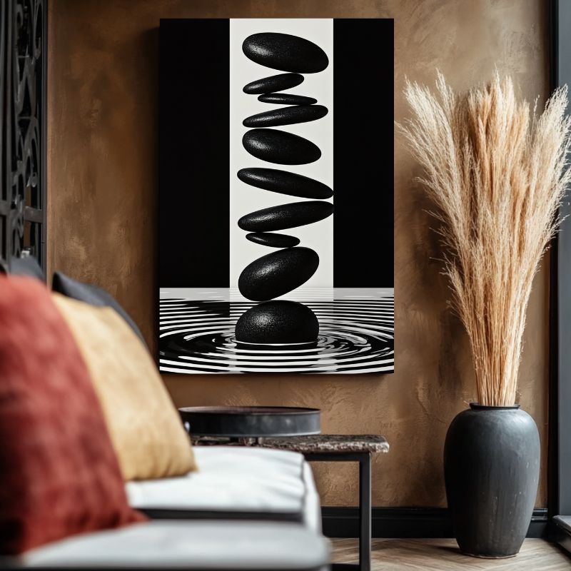 tableau_noir_et_blanc_zen_decoration_murale