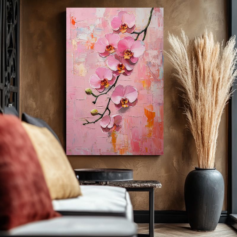 tableau_orchidee_rose_deco