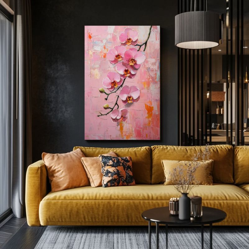 tableau_orchidee_rose_decoration_elegante