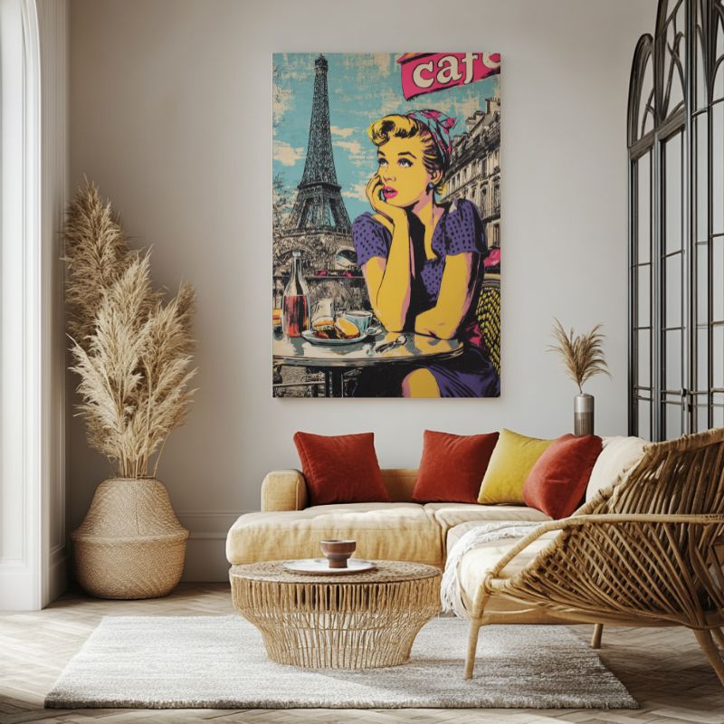 tableau_pop_art_Paris_cafe_parisien