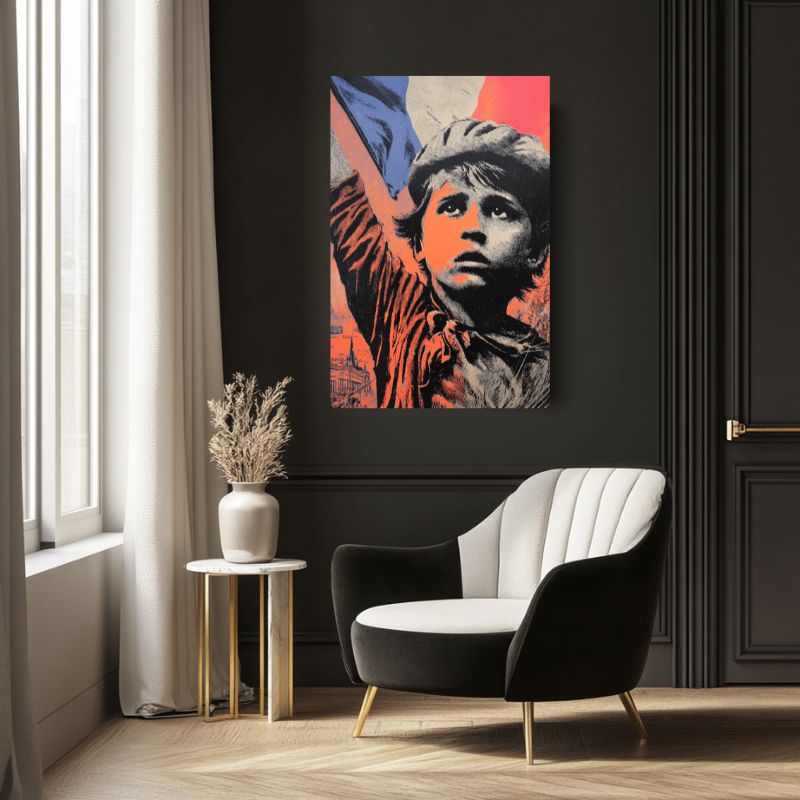 tableau_street_art_France_petit_garcon_patriotique