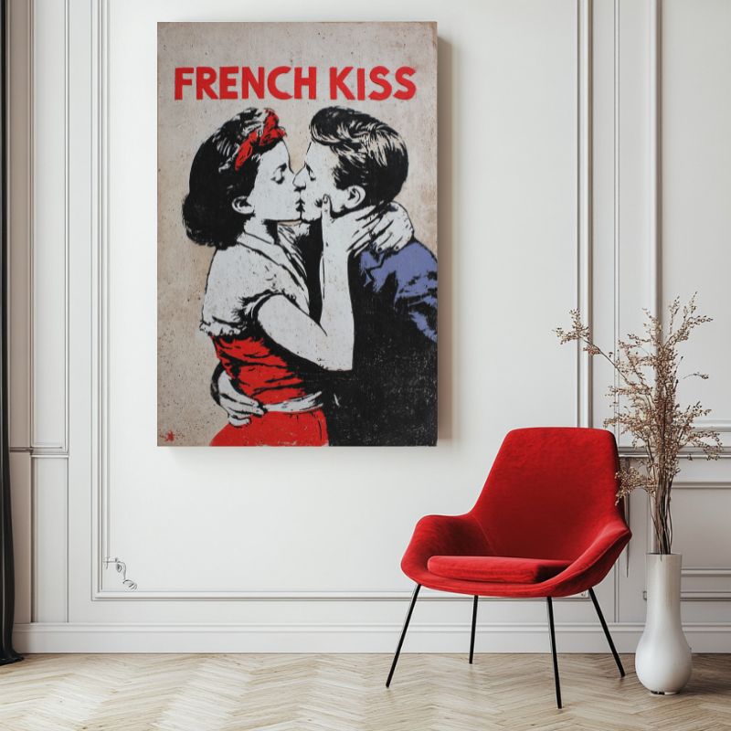 tableau_street_art_baiser_couple_romantique