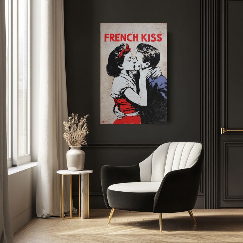 tableau_street_art_baiser_toile_moderne