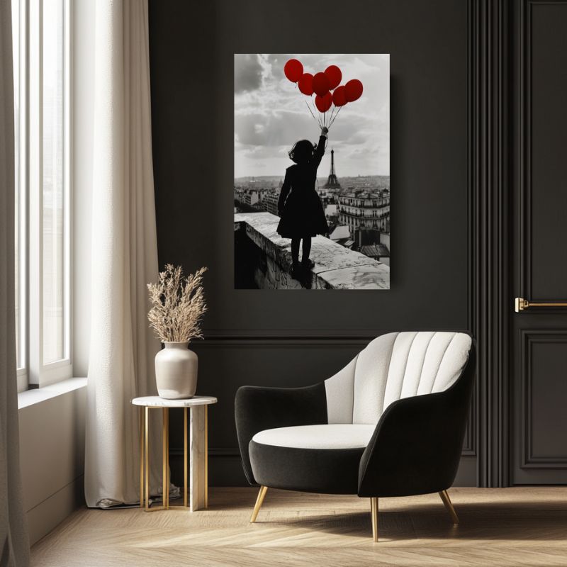 tableau_street_art_ballon_rouge_noir_et_blanc