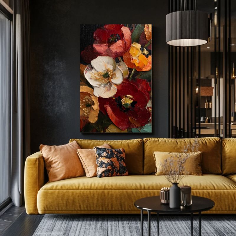 tableau_sur_toile_fleurs_coquelicots_rouges